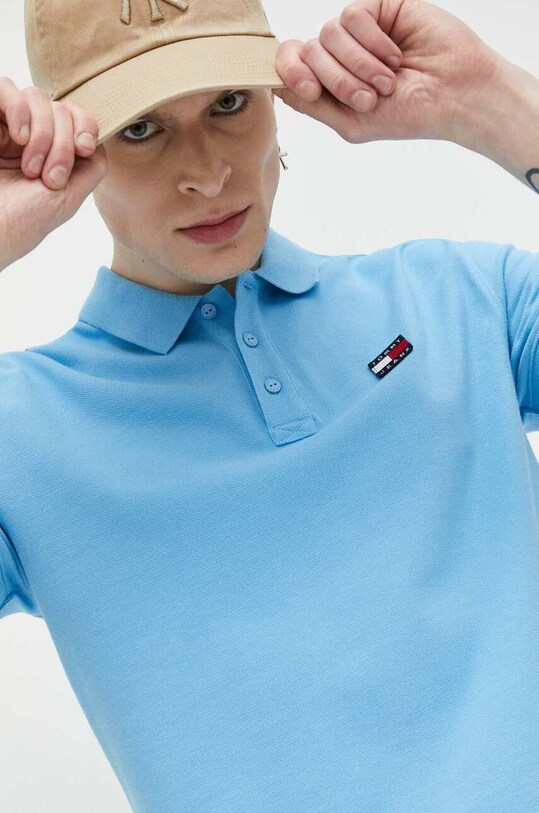 Tommy Jeans polo bawełniane DM0DM16224.PPYX niebieski