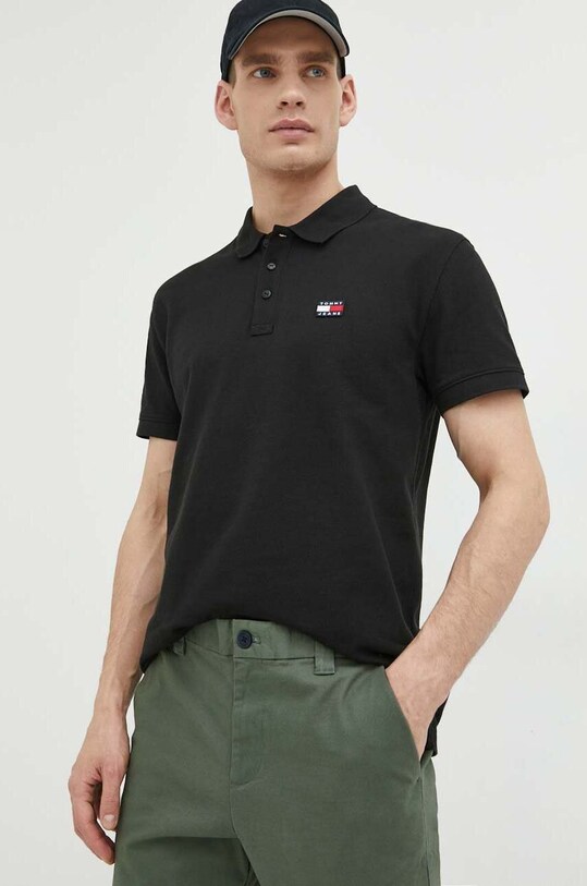 Tommy Jeans polo bawełniane czarny DM0DM16224.PPYX