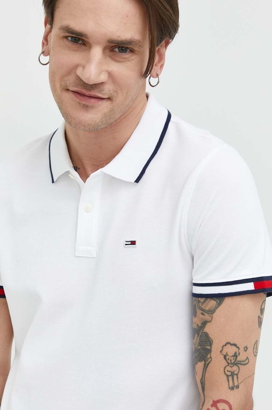 Tommy Jeans polo bawełniane biały DM0DM12963.PPYX