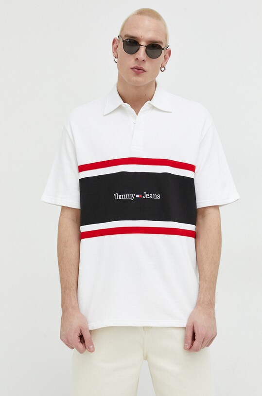 Бавовняне поло Tommy Jeans DM0DM16222.PPYX бежевий SS23