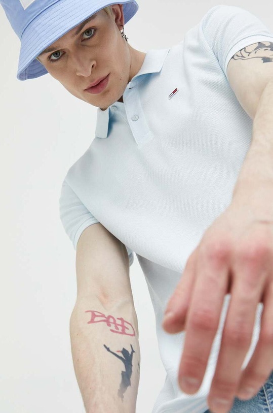 Tommy Jeans polo bawełniane DM0DM16219.PPYX niebieski
