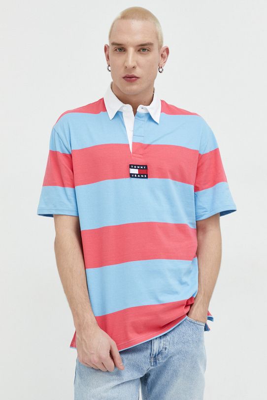 Хлопковое поло Tommy Jeans хлопок розовый DM0DM16218.PPYX