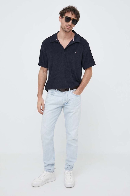 Tommy Hilfiger tricou polo UM0UM02789.PPYX bleumarin SS23