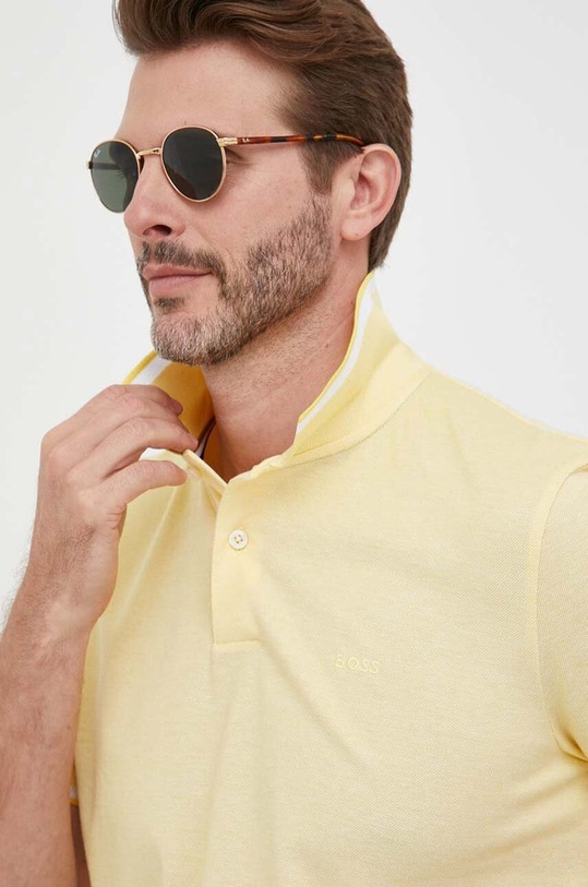 BOSS polo bawełniane żółty 50486172