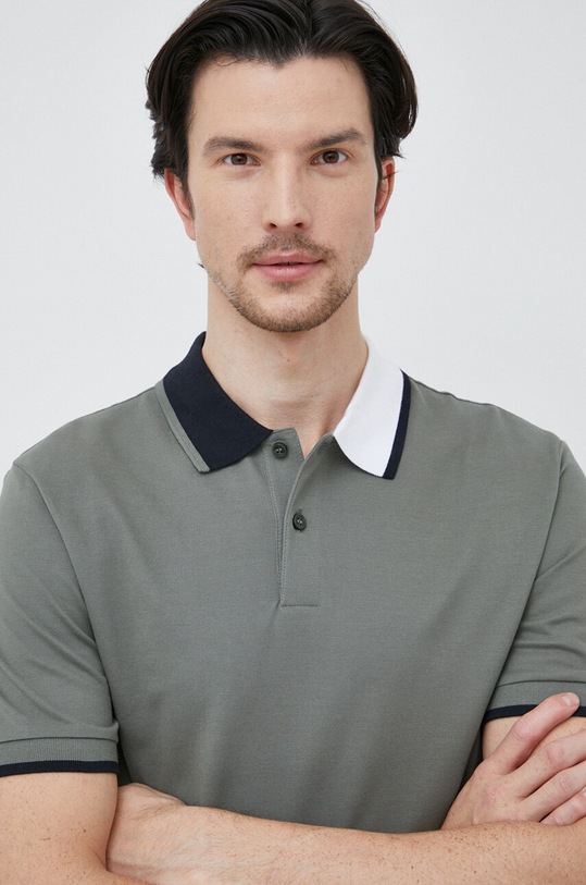 Bavlněné polo tričko BOSS zelená 50488275