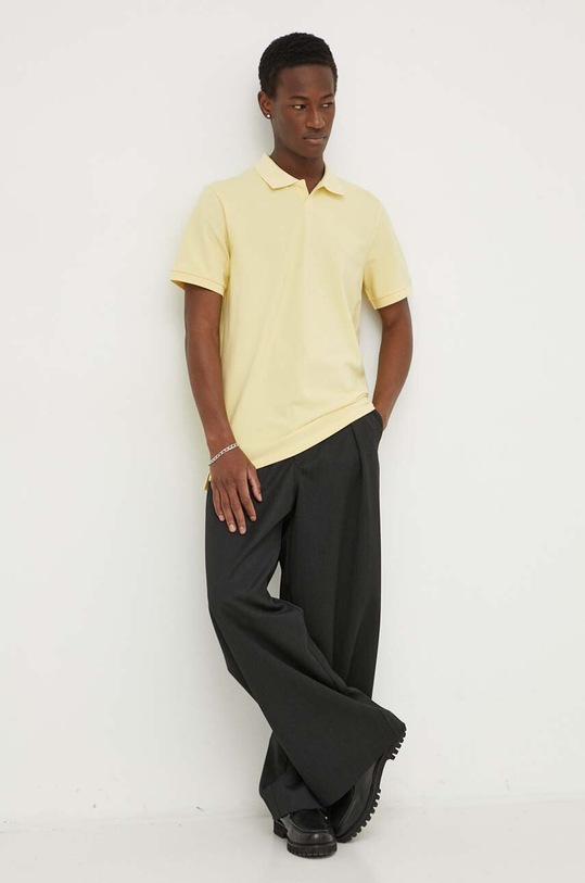 Les Deux polo bawełniane LDM120006 żółty SS24
