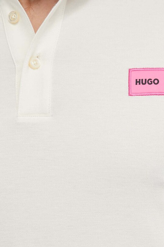 Хлопковое поло HUGO бежевый 50490770