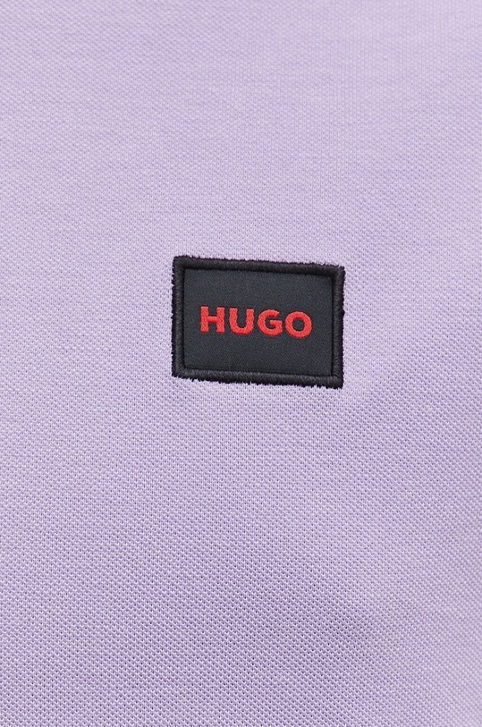 Bavlněné polo tričko HUGO 50490770 fialová