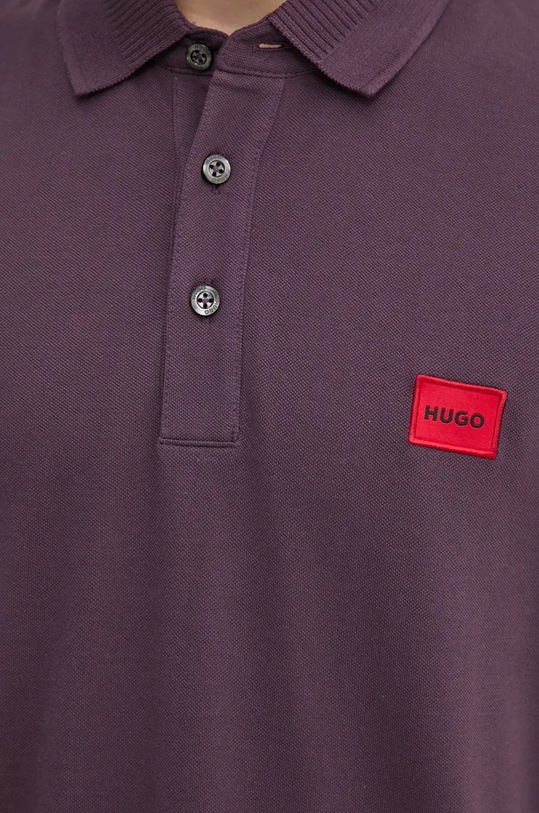 Хлопковое поло HUGO фиолетовой 50490770