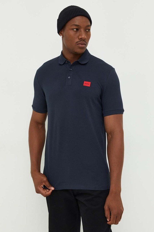HUGO polo bawełniane granatowy 50490770
