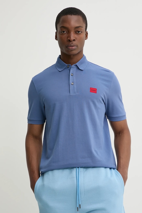 HUGO polo de bumbac albastru 50490770