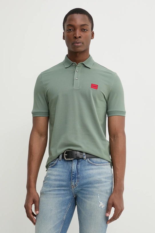 HUGO polo bawełniane zielony 50490770
