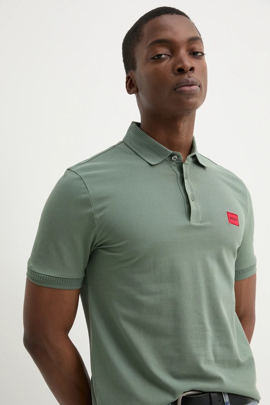 HUGO polo bawełniane zielony 50490770