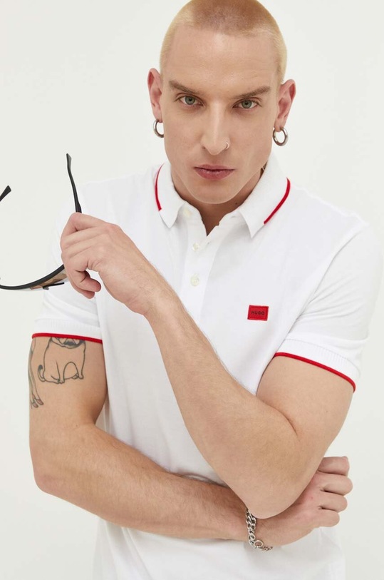 HUGO polo bawełniane bawełna biały 50490775