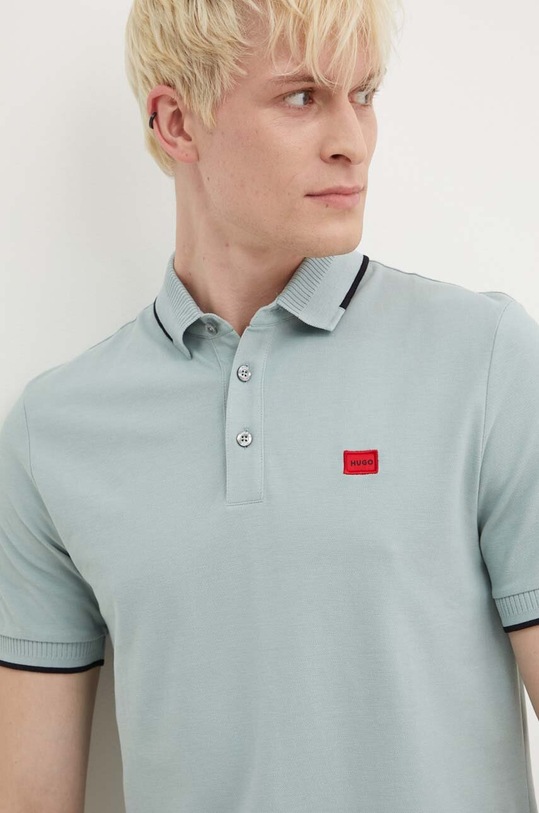 HUGO polo bawełniane niebieski 50490775