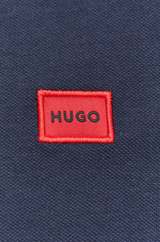 Хлопковое поло HUGO 50490775 тёмно-синий