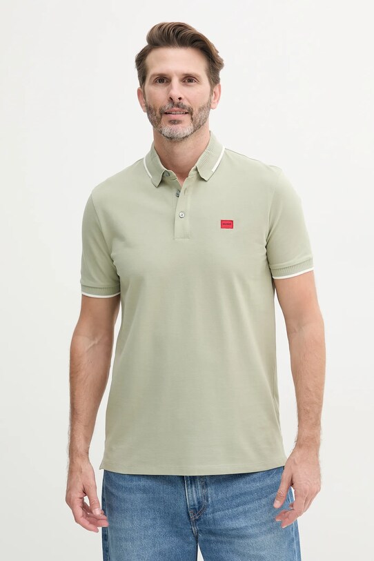 HUGO polo de bumbac verde 50490775
