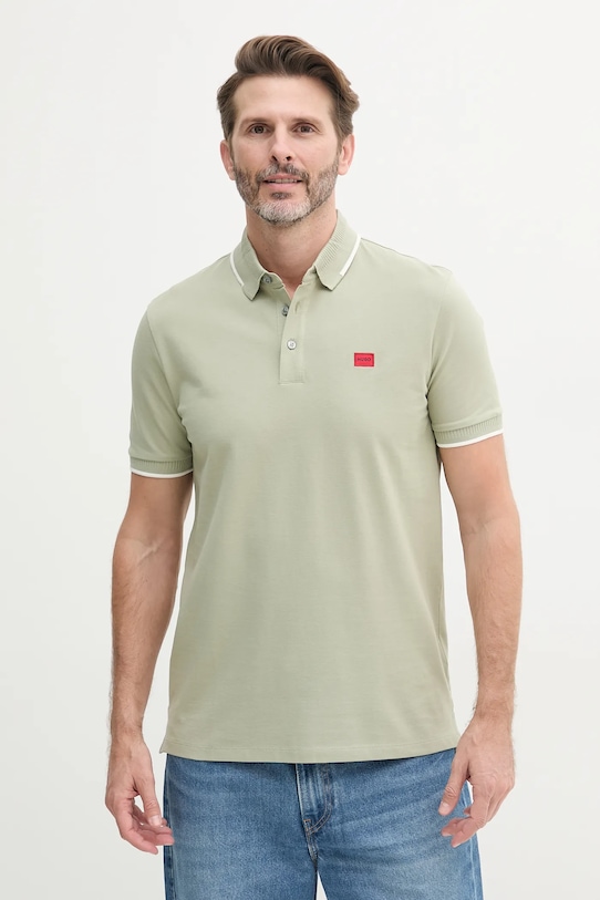 HUGO polo bawełniane zielony 50490775