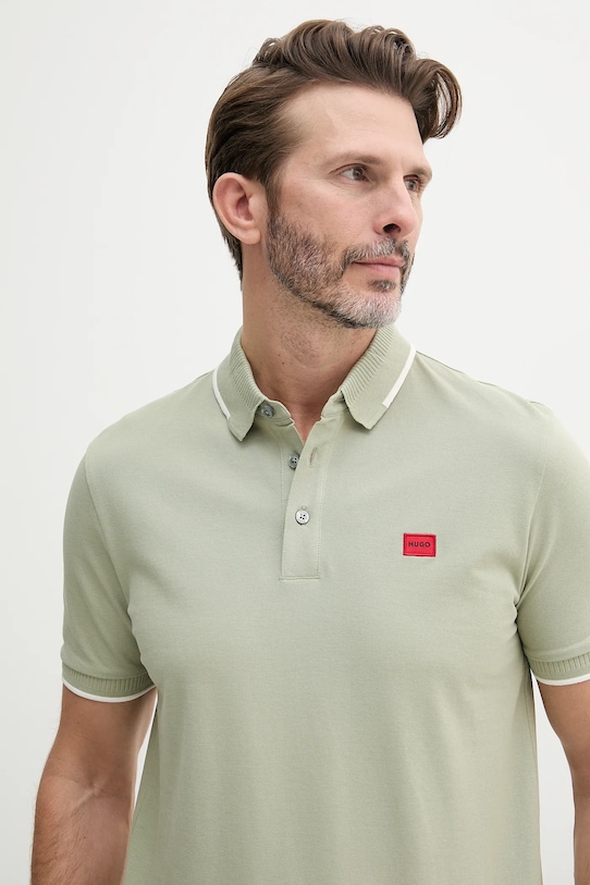 HUGO polo bawełniane zielony 50490775