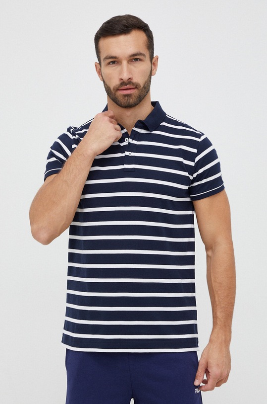 Helly Hansen polo bawełniane wzorzyste granatowy 34304