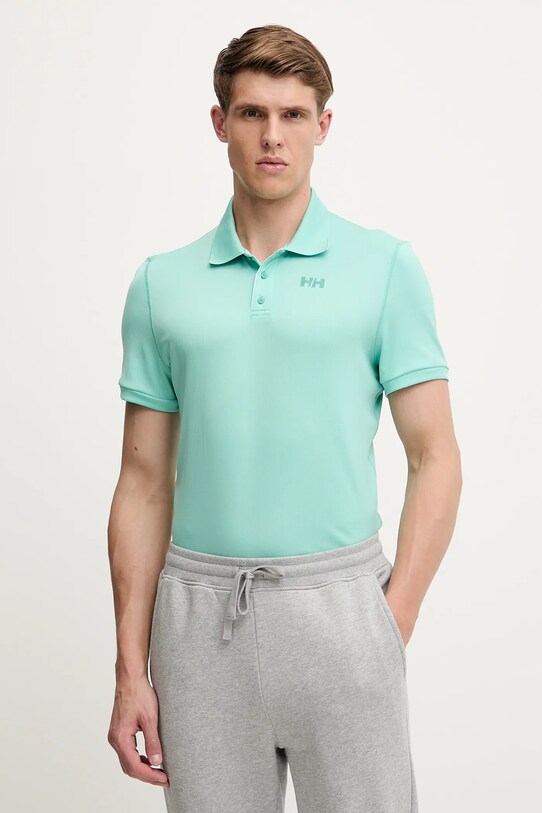 Polo tričko Helly Hansen potisk tyrkysová 49350