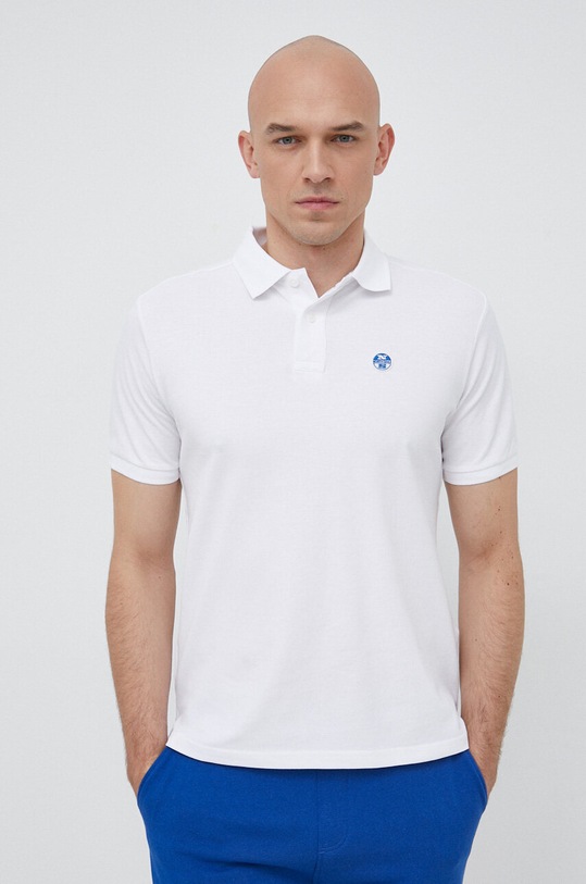 Bavlněné polo tričko North Sails hladký bílá 692383