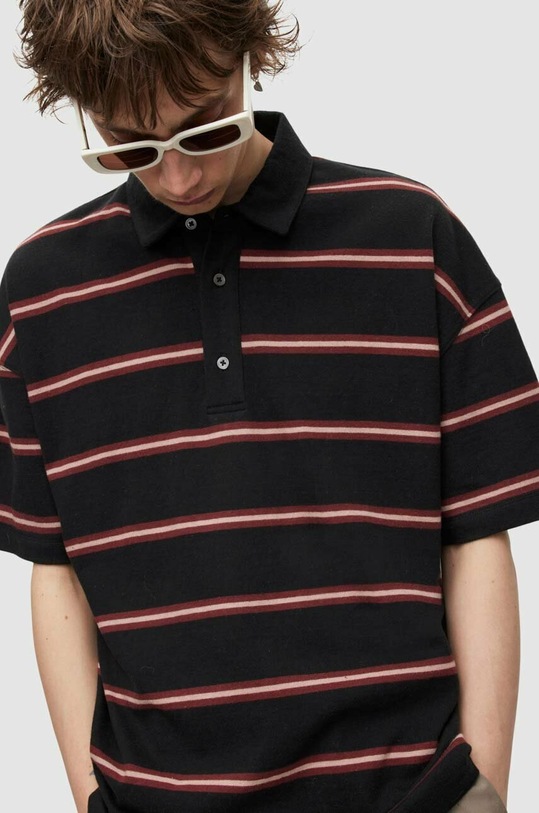 AllSaints polo bawełniane ARDEN SS POLO MD032Y czarny SS23