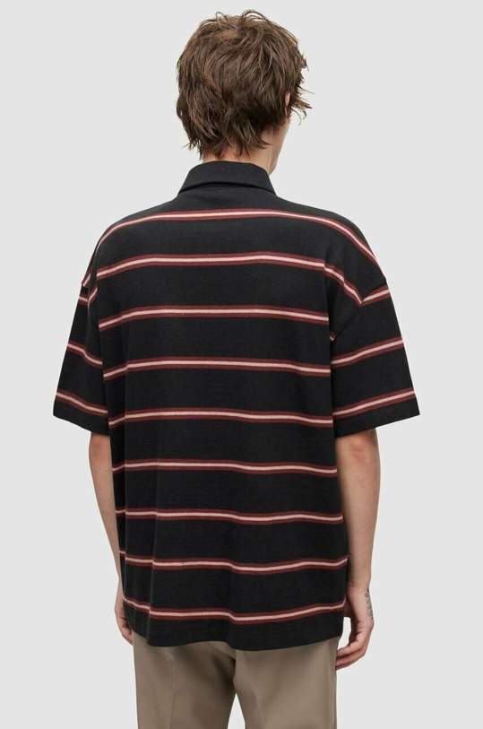 AllSaints polo bawełniane ARDEN SS POLO czarny MD032Y