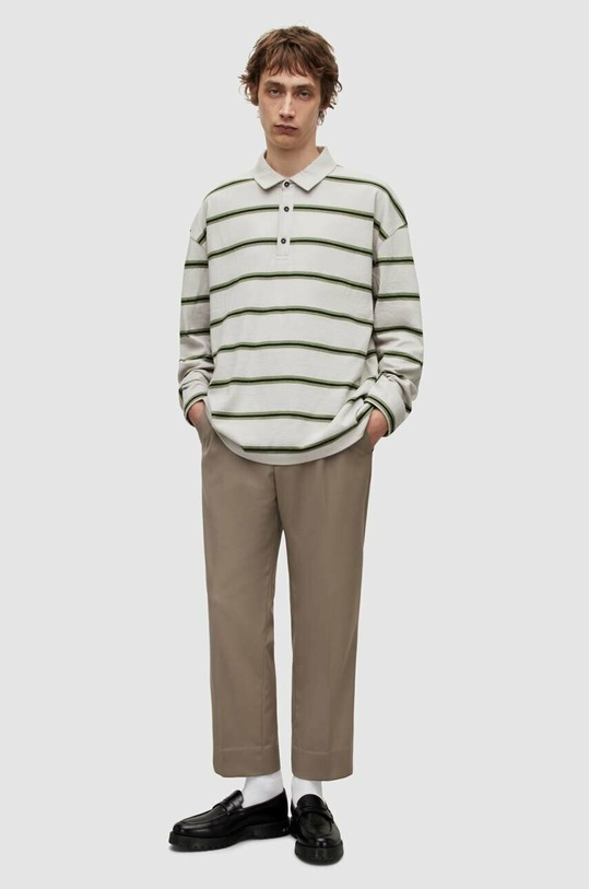Odzież AllSaints polo bawełniane ARDEN LS POLO MD033Y szary