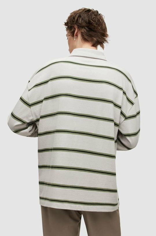 AllSaints polo bawełniane ARDEN LS POLO szary MD033Y