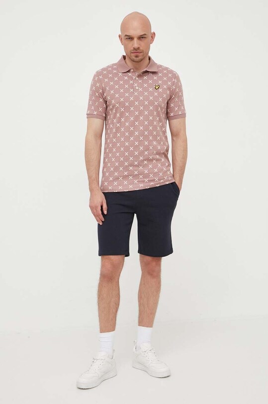 Lyle & Scott polo bawełniane SP1802V.W868 różowy SS23