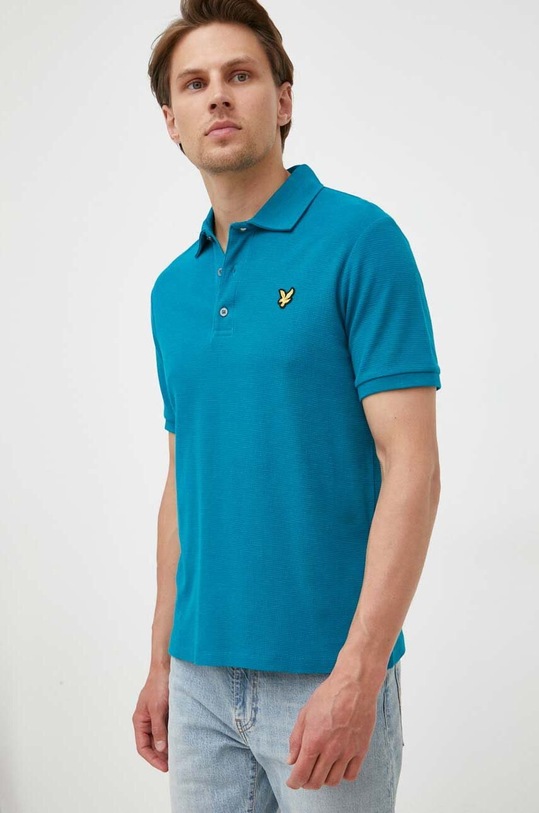 Lyle & Scott polo z elastanem niebieski SP1812V.W873