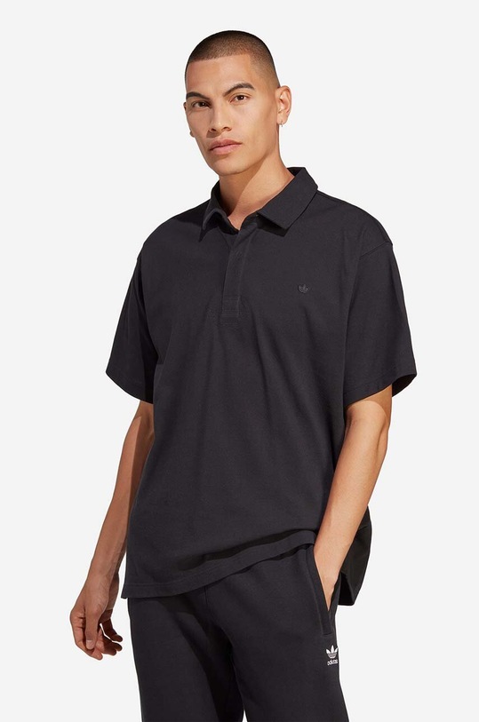 adidas Originals polo bawełniane Essentials bawełna czarny HR8677