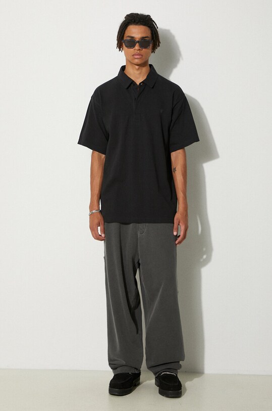 adidas Originals cotton polo shirt Essentials HR8677 black SS24