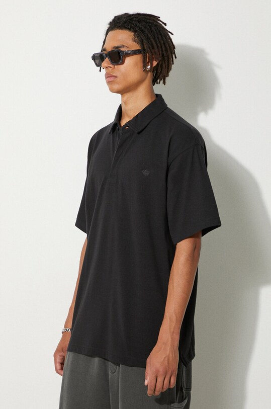 adidas Originals cotton polo shirt Essentials black HR8677