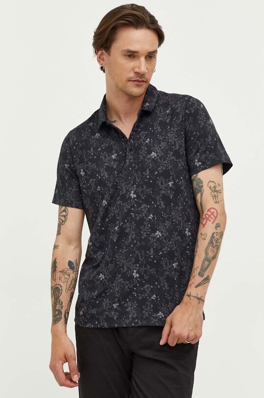 Abercrombie & Fitch polo wzorzyste czarny KI124.3329.908