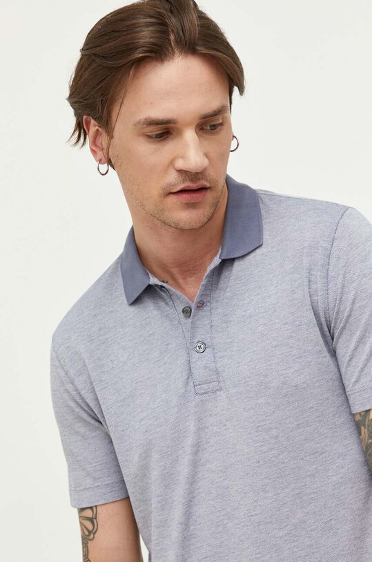 Abercrombie & Fitch polo slim niebieski KI124.3343.120