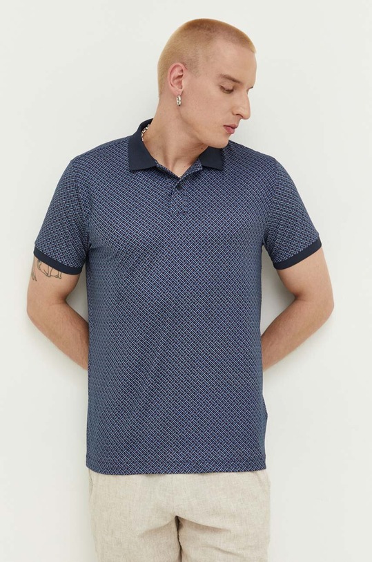Abercrombie & Fitch polo wzorzyste granatowy KI124.3374.218
