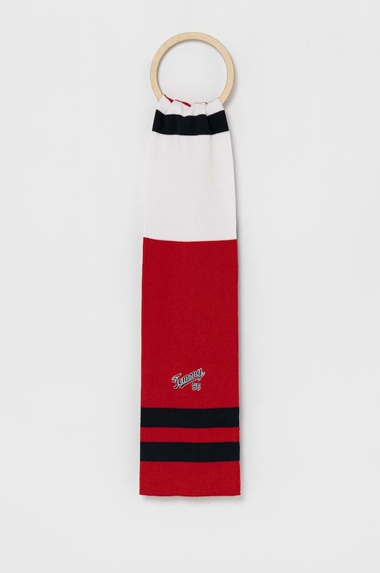 Παιδικό βαμβακερό κασκόλ Tommy Hilfiger βαμβάκι κόκκινο AU0AU01650.PPYX