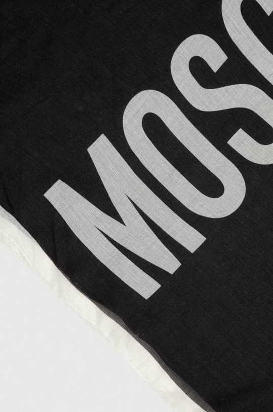 Moschino szalik z domieszką jedwabiu M2883.E3126 czarny SS23