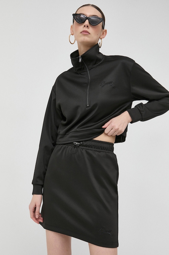 Suknja Guess bez uzorka crna W3RD69.KB7K2