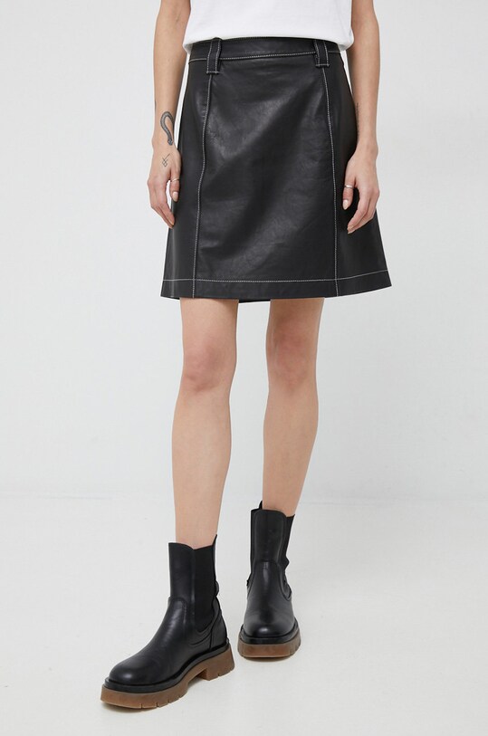 PS Paul Smith fusta de piele uni negru W2R.238S.K30947