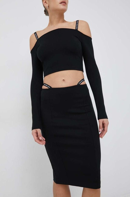 Calvin Klein Jeans fusta uni negru J20J220465.PPYX