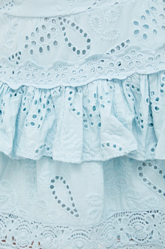 Guess spódnica bawełniana niebieski W3GD86.WFCL0