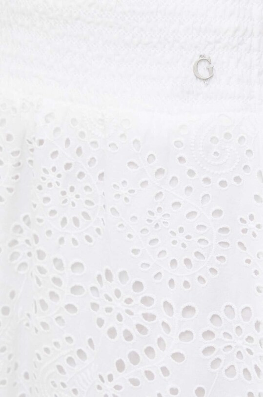 Guess spódnica bawełniana biały W3GD69.WFDC0