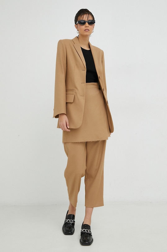 Φούστα By Malene Birger Q71447005 μπεζ SS23