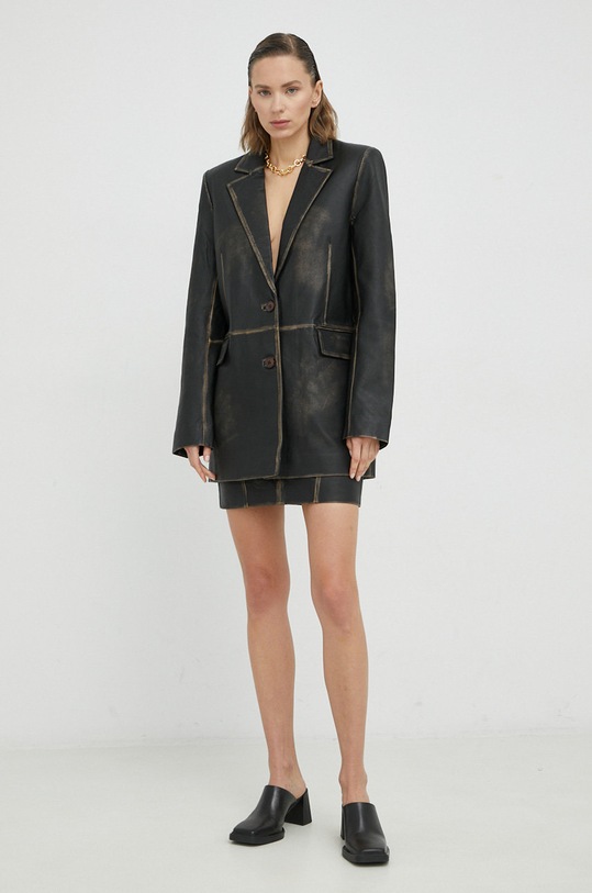 Remain spódnica skórzana RM2243 brązowy SS23