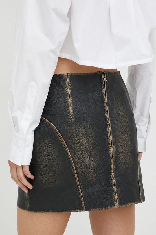 Odzież Remain spódnica skórzana RM2243 brązowy