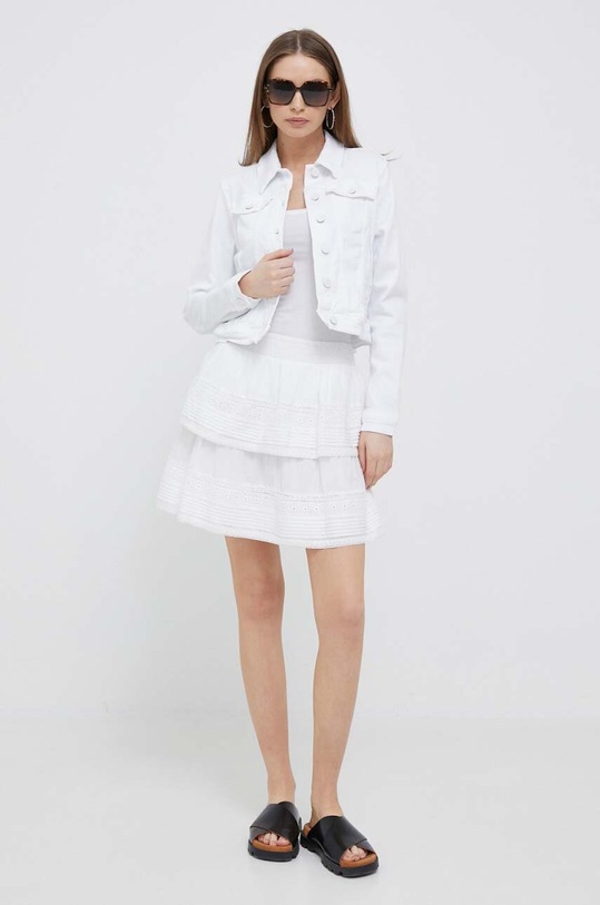 Pepe Jeans fusta din bumbac Prana PL901042.800 alb SS23