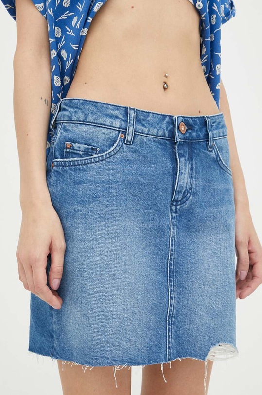 Mustang spódnica bawełna niebieski 1013910.5000.582